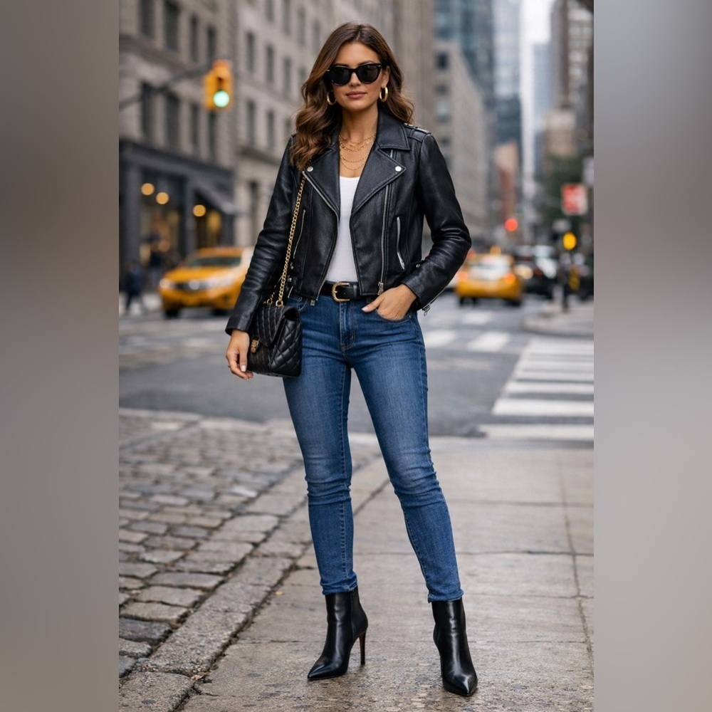 Michael Kors leather moto jacket​